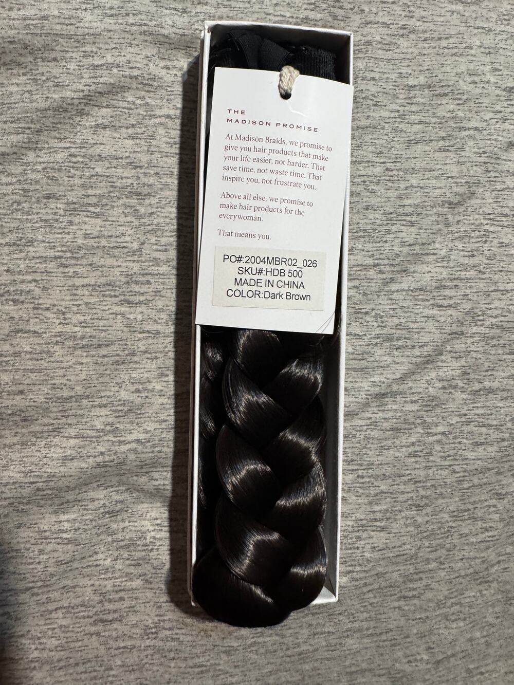 Madison Braids DARK BROWN Thick Halo Braided Headband NEW